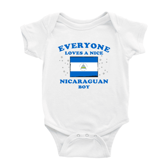 Everyone Loves a Nice Nicaraguan Boy Cute Baby Rompers Baby Bodysuit (White, 6-12 Months)