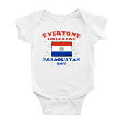 Everyone Loves a Nice Paraguayan Boy Baby Romper Bodysuit White, 6-12 Months