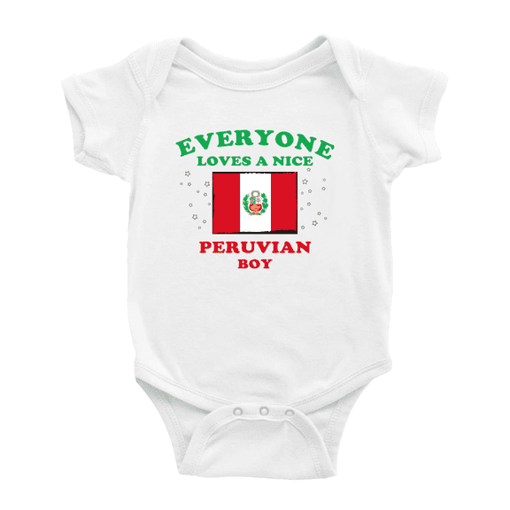 Everyone Loves a Nice Peruvian Boy Cute Baby Jumpsuits (White, 6-12 Months)