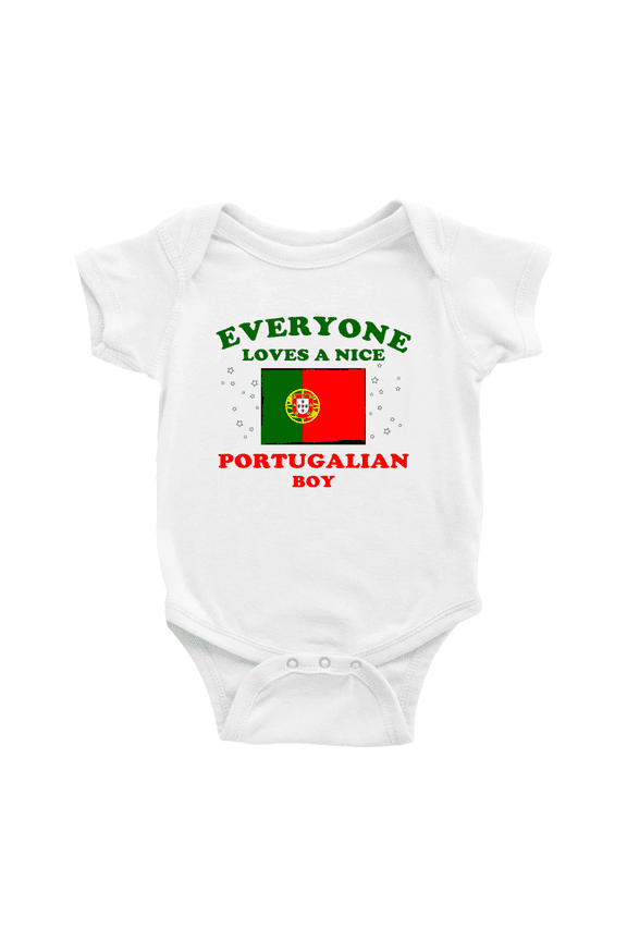 Everyone Loves a Nice Portugalian Boy Baby Romper Bodysuit For Boy Girl (White, 3-6 Months)