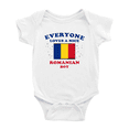thumbnail image 1 of Everyone Loves a Nice Romanian Boy Baby Bodysuits Newborn Clothes (White, 3-6 Months), 1 of 5