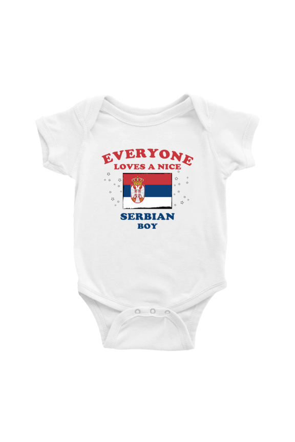 Everyone Loves a Nice Serbian Boy Baby Bodysuit Baby Clothes (White, 18-24 Months)