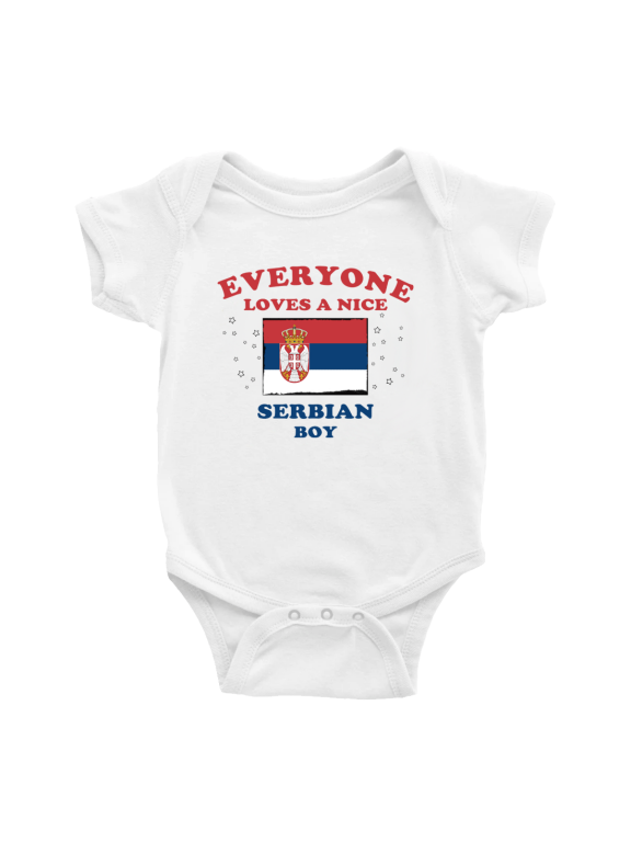 Everyone Loves a Nice Serbian Boy Baby Bodysuit Baby Clothes (White, 3-6 Months)