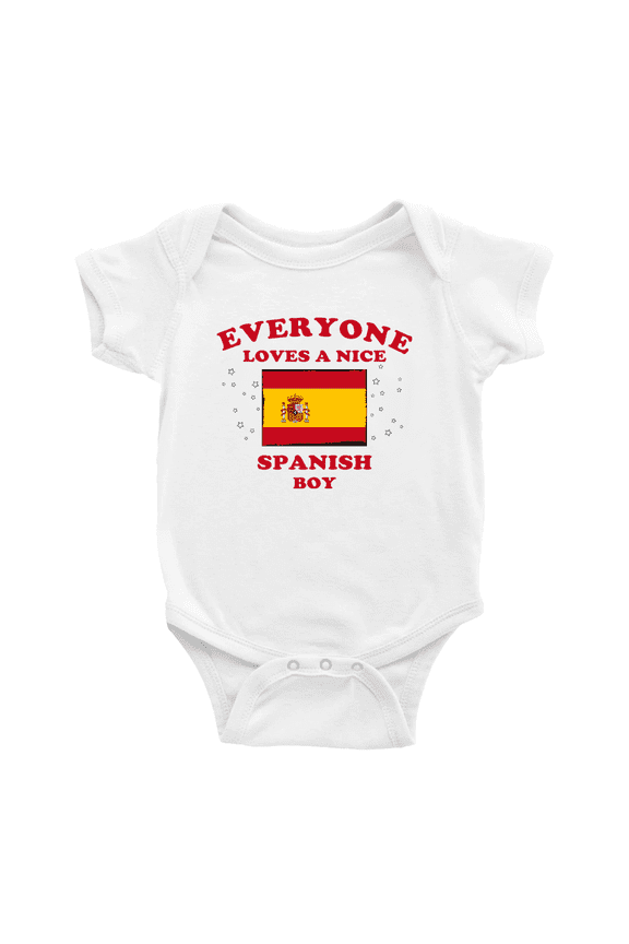 Everyone Loves a Nice Spanish Boy Cute Baby Bodysuit Baby Clothes (White, 0-3 Months)