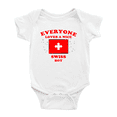 thumbnail image 1 of Everyone Loves a Nice Swiss Boy Cute Baby Bodysuits (White, 3-6 Months), 1 of 5