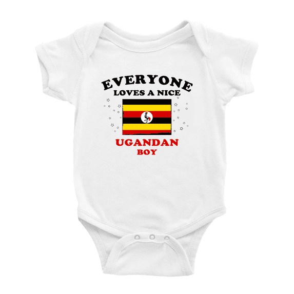 Everyone Loves a Nice Ugandan Boy Baby Bodysuit Newborn Clothes Outfits (White, 3-6 Months)