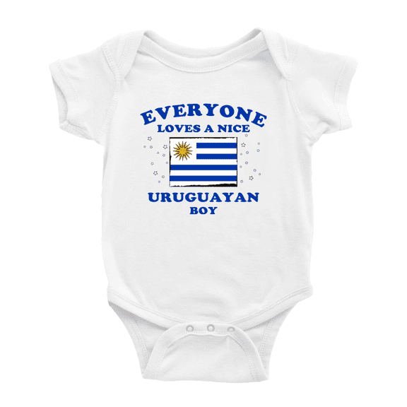 Everyone Loves a Nice Uruguayan Boy Cute Baby Bodysuit (White, 6-12 Months)