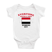 Everyone Loves a Nice Yemeni Boy Baby Bodysuit Newborn Clothes Outfits (White, 3-6 Months)
