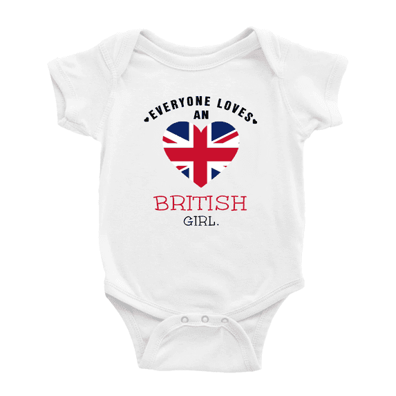 Everyone Loves an British Girl Cute Baby Clothes (White, 6-12 Months)