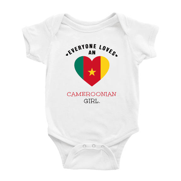 Everyone Loves an Cameroonian Girl Baby Bodysuits Newborn Clothes (White, 0-3 Months)