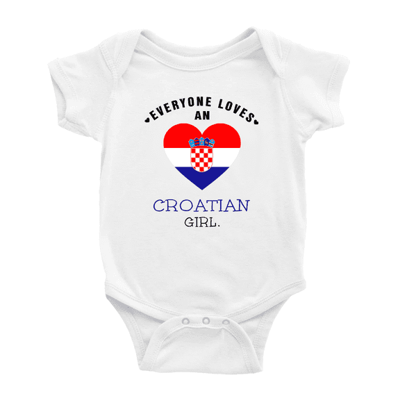 Everyone Loves an Croatian Girl Cute Baby Rompers Baby Bodysuit (White, 6-12 Months)