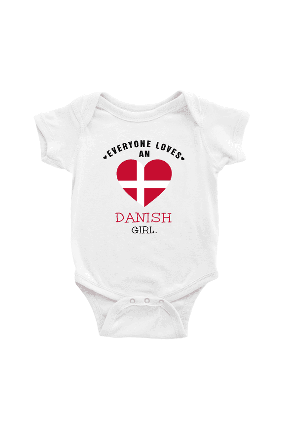 Everyone Loves an Danish Girl Cute Baby Bodysuits Newborn Clothes (White, 0-3 Months)