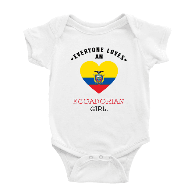 Everyone Loves an Ecuadorian Girl Baby Bodysuits Newborn Clothes (White, 3-6 Months)
