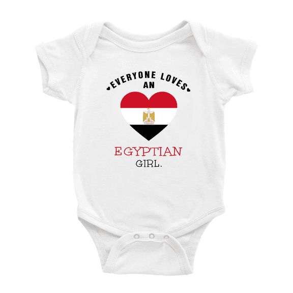 Everyone Loves an Egyptian Girl Baby Bodysuits (White, 0-3 Months)