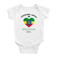 thumbnail image 1 of Everyone Loves an Ethiopian Girl Baby Romper Bodysuit (White, 0-3 Months), 1 of 5