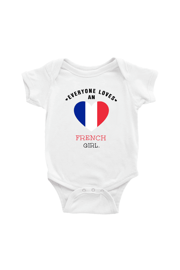 Everyone Loves an French Girl Baby Bodysuit Newborn Clothes Outfits (White, 0-3 Months)