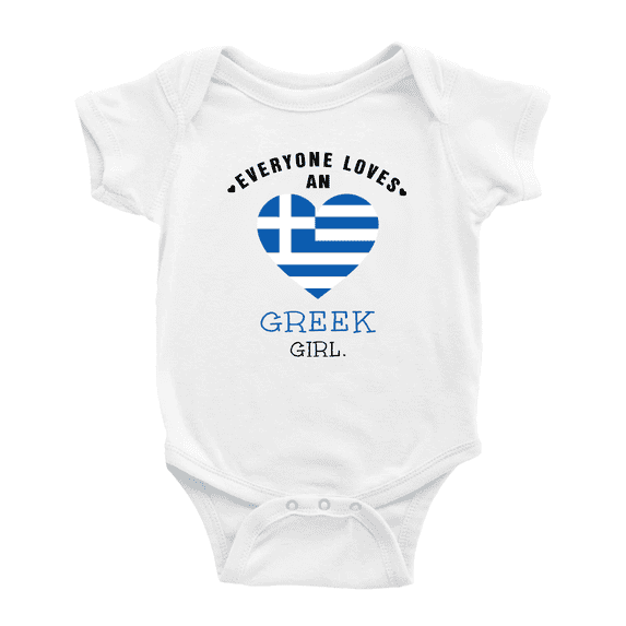Everyone Loves an Greek Girl Cute Baby Bodysuits (White, 3-6 Months)