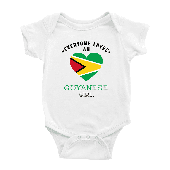 Everyone Loves an Guyanese Girl Cute Baby Bodysuit (White, 18-24 Months)