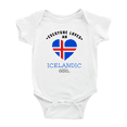 thumbnail image 1 of Everyone Loves an Icelandic Girl Cute Baby Bodysuit (White, 0-3 Months), 1 of 5
