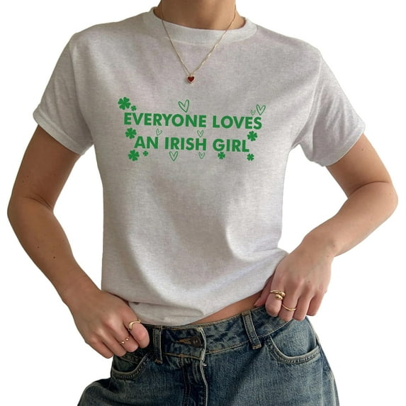 Everyone Loves an Irish Girl Baby Tee - Cute St Patricks Day Top, Irish St Pattys Day Baby Tee