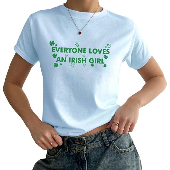 Everyone Loves an Irish Girl Baby Tee - Cute St Patricks Day Top, Irish St Pattys Day Baby Tee