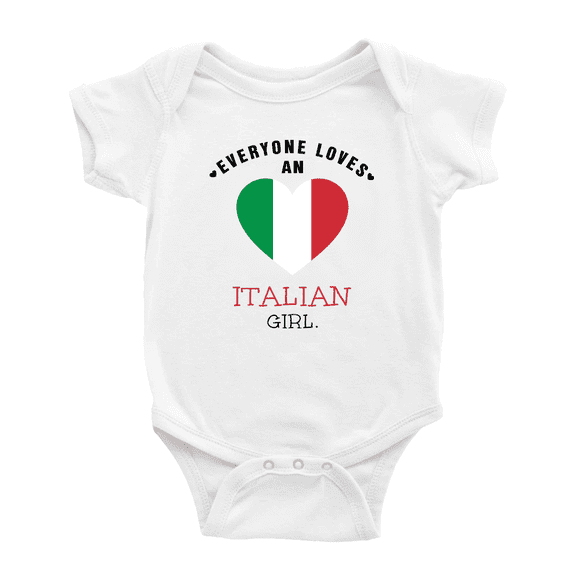 Everyone Loves an Italian Girl Cute Baby Bodysuits (White, 3-6 Months)
