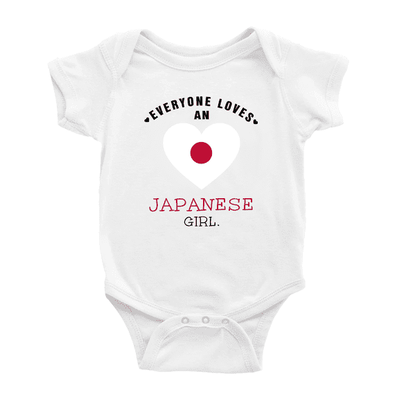 Everyone Loves an Japanese Girl Cute Baby Bodysuit Newborn Clothes Outfits (White, 0-3 Months)