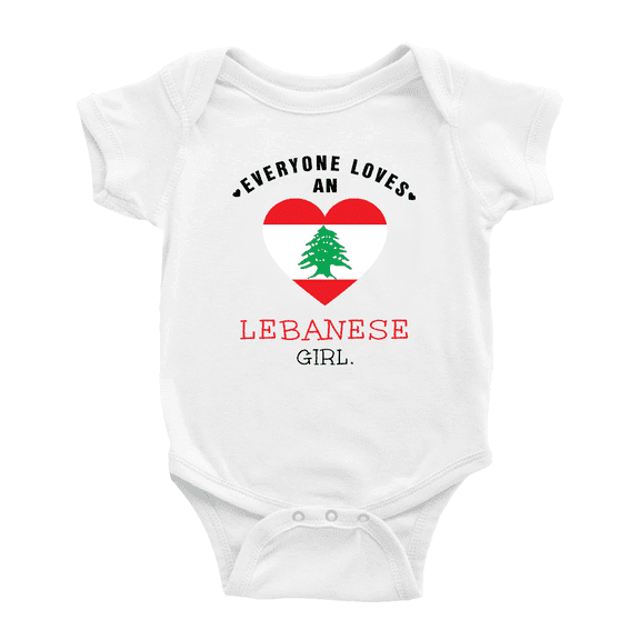 Everyone Loves an Lebanese Girl Cute Baby Clothes For Boy Girl (White, 6-12 Months)