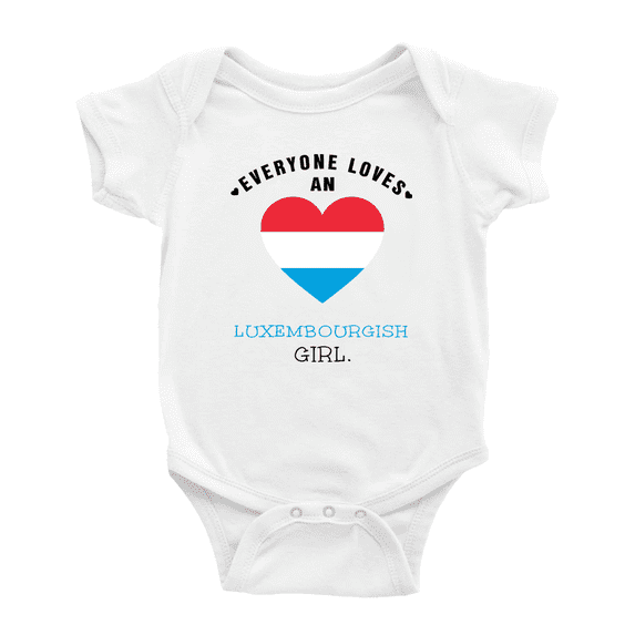 Everyone Loves an Luxembourgish Girl Cute Baby Bodysuit Romper (White, 0-3 Months)