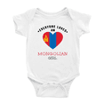 thumbnail image 1 of Everyone Loves an Mongolian Girl Cute Baby Jumpsuits (White, 3-6 Months), 1 of 5