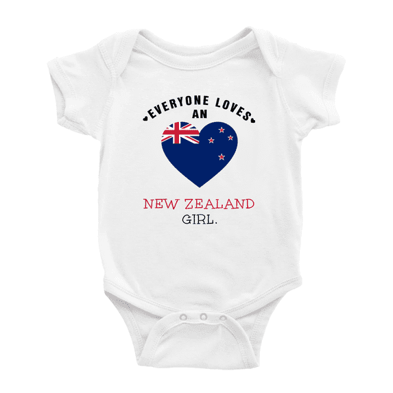 Everyone Loves an New Zealand Girl Cute Baby Bodysuit Newborn Clothes Outfits (White, 18-24 Months)