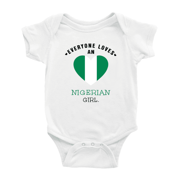 Everyone Loves an Nigerian Girl Cute Baby Romper Bodysuit For Boy Girl (White, 6-12 Months)