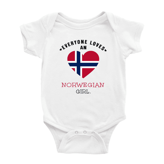 Everyone Loves an Norwegian Girl Cute Baby Bodysuit Newborn Clothes Outfits (White, 3-6 Months)