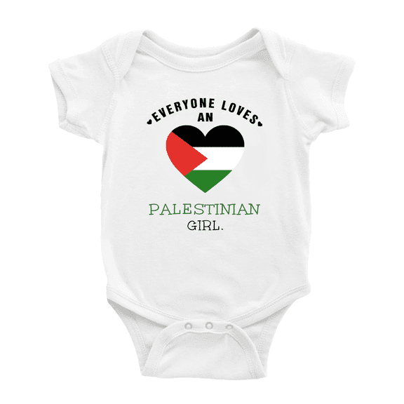 Everyone Loves an Palestinian Girl Cute Baby Bodysuit Newborn Clothes Outfits (White, 3-6 Months)