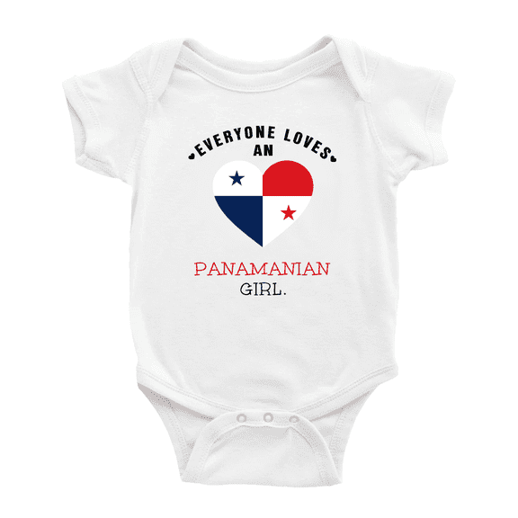 Everyone Loves an Panamanian Girl Cute Baby Bodysuit Romper (White, 12-18 Months)
