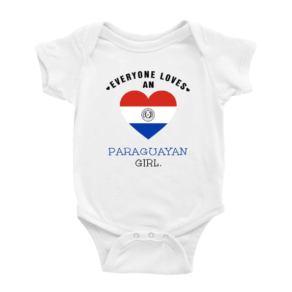 Everyone Loves an Paraguayan Girl Baby Romper Bodysuit (White, 3-6 Months)