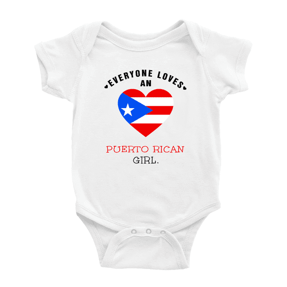 Everyone Loves an Puerto Rican Girl Baby Rompers Baby Bodysuit (White, 0-3 Months)