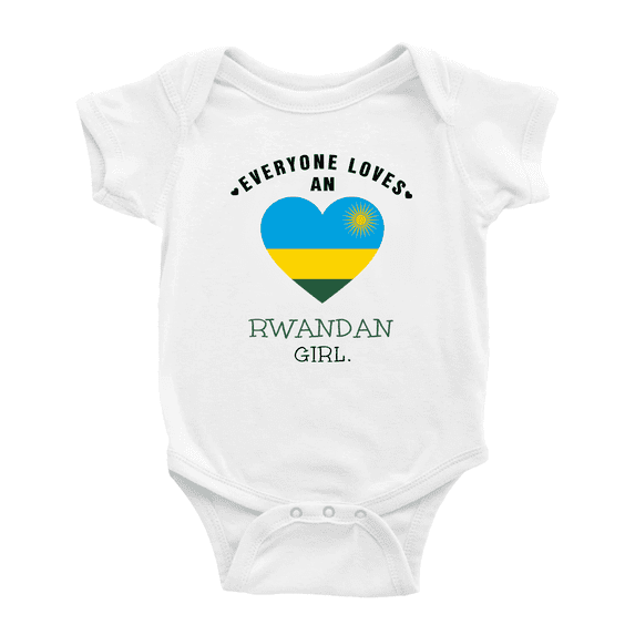 Everyone Loves an Rwandan Girl Baby Rompers Baby Bodysuit (White, 12-18 Months)