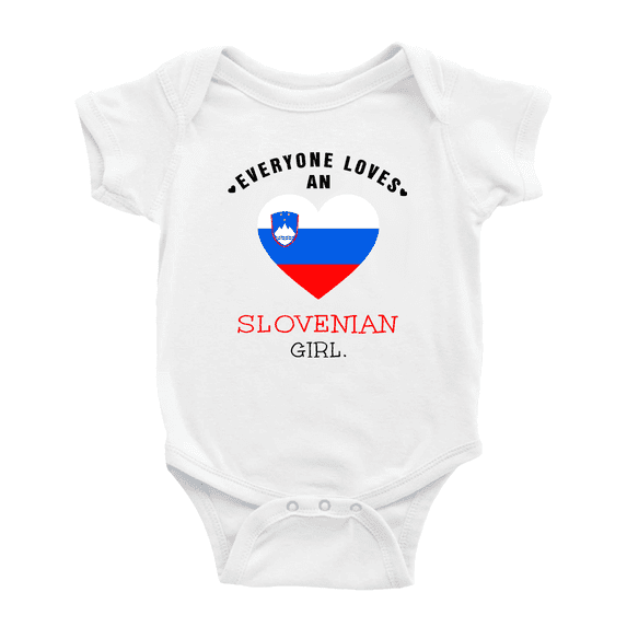 Everyone Loves an Slovenian Girl Baby Clothes For Boy Girl (White, 12-18 Months)