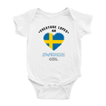 thumbnail image 1 of Everyone Loves an Swedish Girl Baby Bodysuit Baby Clothes (White, 3-6 Months), 1 of 5