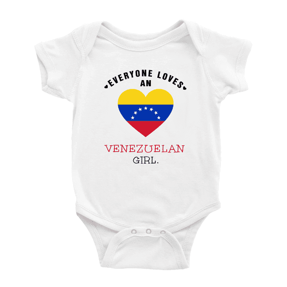 Everyone Loves an Venezuelan Girl Cute Baby Bodysuit Newborn Clothes Outfits (White, 6-12 Months)