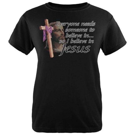 Everyone Needs Someone To Believe In Womens T Shirt Black SM