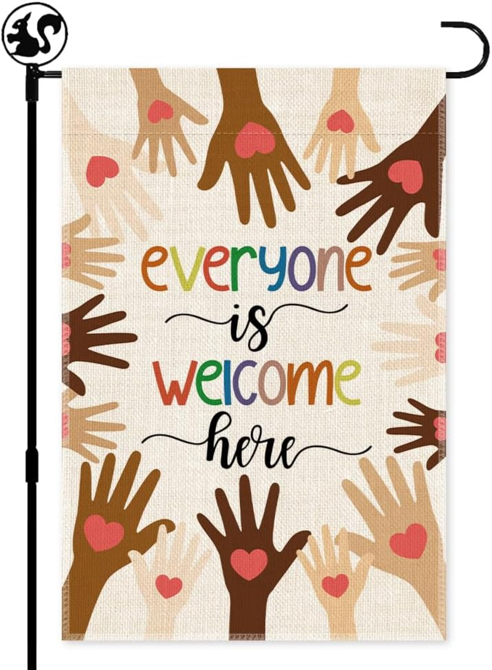 Everyone Is Welcome Here Garden Flag, Double Sided Outdoor Farmhouse ...