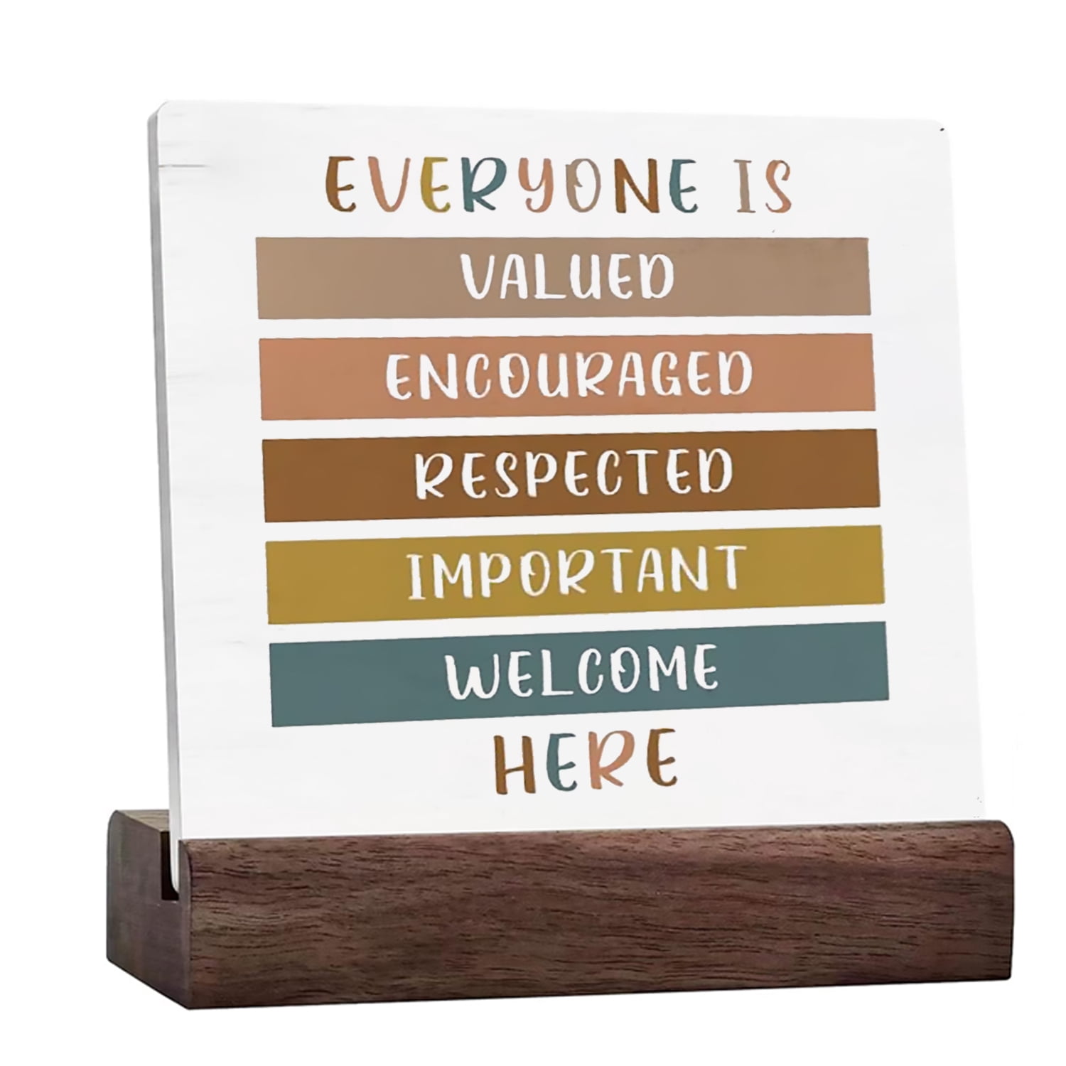 Everyone is Welcome Here Boho Acrylic Sign with Wooden Stand ...