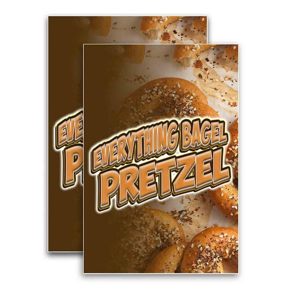 Everything Bagel Pretzel (24" X 36") Vinyl Decal Only (Pack of 2) |Sign|Sticker|Poster