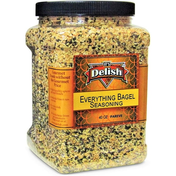 Everything Bagel Seasoning Blend by It's Delish, 40 OZ 2.5 lbs Jumbo Container Premium All Natural Bagel Spice Seasoning Mix With Salt for Bagels, Buns, Bread, Salad Topping Seasonings for Food...
