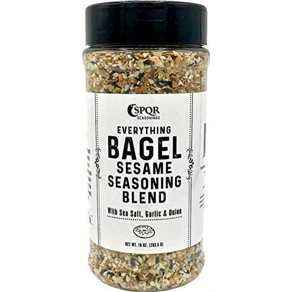 Everything Bagel Seasoning Blend by SPQR Seasonings Original XL 10 oz. Jar Delicious Blend of Sea Salt and Mixed Spices