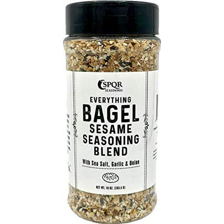 Everything Bagel Seasoning Blend by SPQR Seasonings Original XL 10 oz. Jar  Delicious Blend of Sea Salt and Mixed Spices