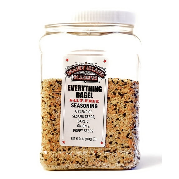 Everything Bagel SALT FREE Seasoning Premium Spice Blend With Sesame Seeds Onion Garlic And Poppy Seed Bulk Shaker Gluten Free Keto And Paleo 24 Oz (Container Style Might Vary)