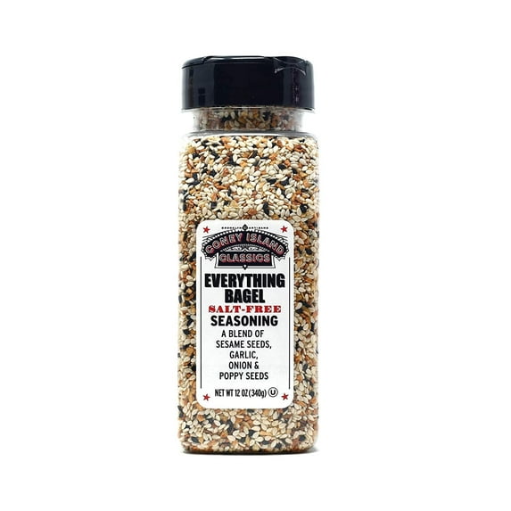 Everything Bagel SALT FREE Seasoning Premium Spice Blend With Sesame Seeds Onion Garlic And Poppy Seed Bulk Shaker Gluten Free Keto And Paleo 12 Oz